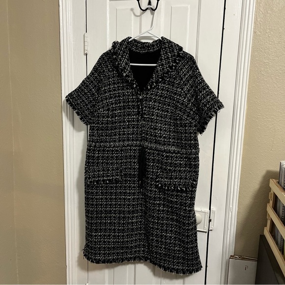 Eloquii Monochrome Tweed Mini Dress - Picture 2 of 8